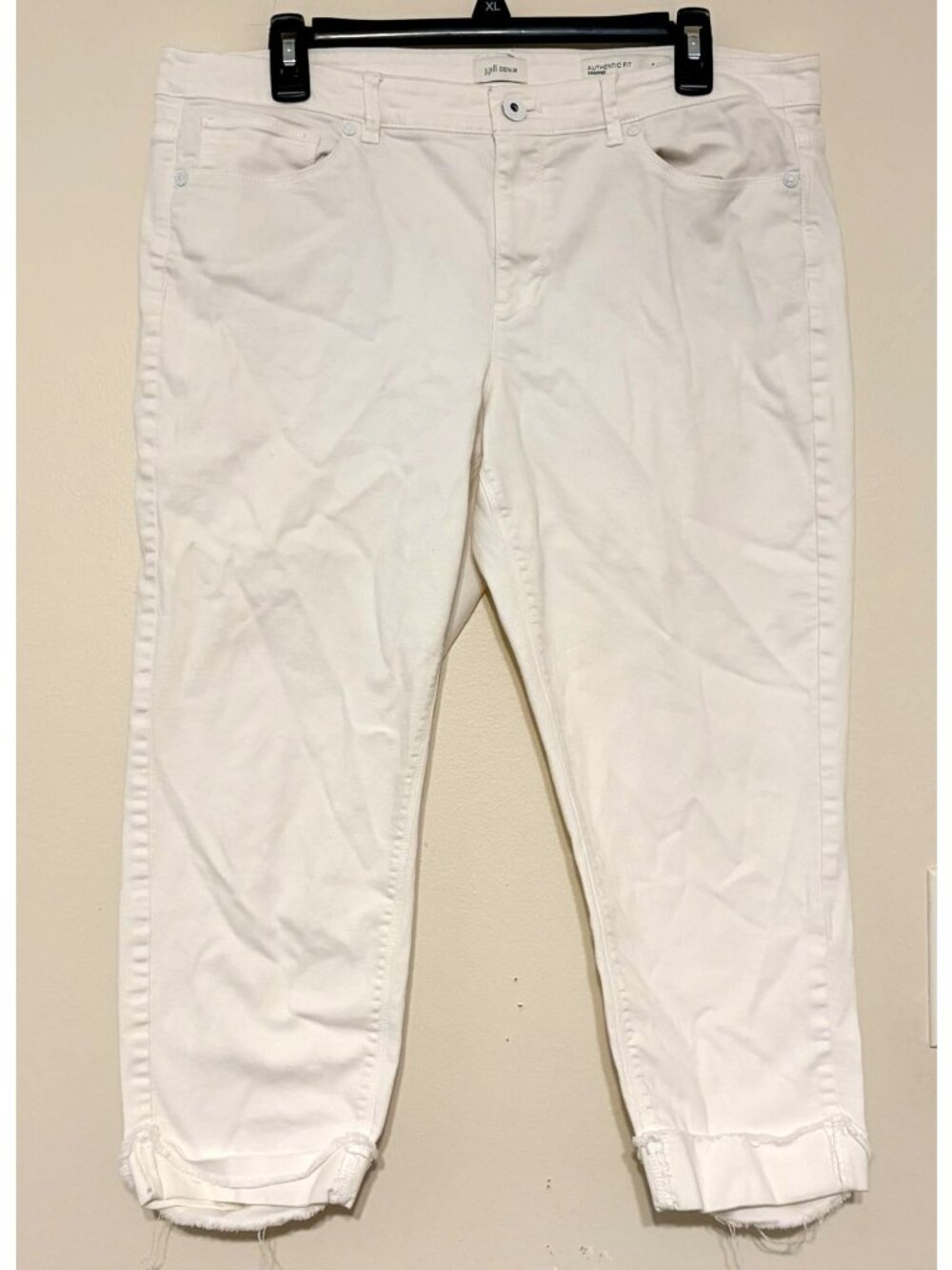 Women's J. Jill Authentic Fit White Cropped Jeans Size 14 21" Inseam